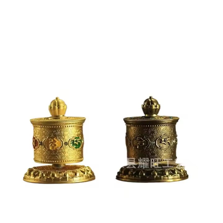 Mantra Nepalés Hecho a Mano Caja Gawu de Cobre Puro Twisting de Dedo Iluminación y Decoración - 1