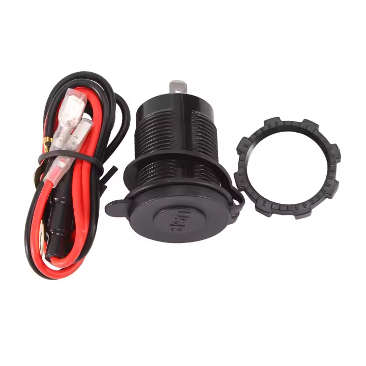 Cargador USB Dual para coche, dispositivo de carga rápida 3,0, 12V, 36W, con interruptor para barco, motocicleta, camión, carrito de Golf, color verde - 1
