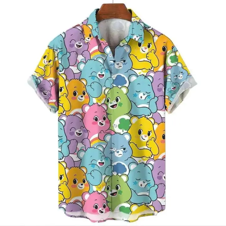 Camisas Casuales para Hombres con Estampado 3D de Oso Ropa de Verano Novedosa, Mangas Cortas, Tallas Grandes y Sueltas - 1