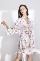 Camisón fino de algodón y seda para mujer, ropa de dormir de manga larga con estampado de flores, novedad, Primavera - details 7