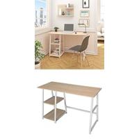 110x50cm, Mesa de Ordenador, Mesa de Oficina, Mesa de Trabajo, con 1 Cajón y 1 Compartimento Abierto, Estructura de Acero, Madera, Blanco - details 7