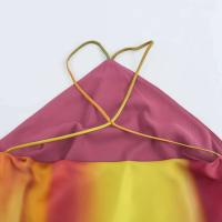 Vestido estampado de estilo europeo y americano con cuello colgante largo sin mangas para mujer, moda de otoño, novedad 2024 - details 9