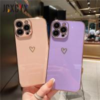 Funda de teléfono suave a prueba de golpes con forma de corazón de amor chapado para iPhone 14 13 12 11 Pro Max 15 X XR XS 7 8 Plus, funda protectora para cámara de lente - details 0