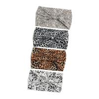 Diademas anchas para mujer, turbante anudado, diademas elásticas antideslizantes, envolturas para la cabeza bohemias, bufandas para el cabello de algodón para Yoga y entrenamiento de leopardo - details 13
