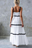 Top corsé con tirantes Ence para mujer 2025, falda voluminosa |   Vestido corto elegante para fiestas, bodas o eventos |   Europeo y - details 4
