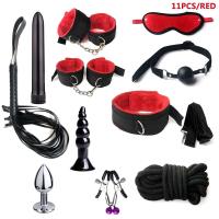 Leten-Kits de Bondage para mujeres, esposas, mordaza, látigo, pinzas para pezones, juguetes eróticos para mujeres, parejas, tienda sexual para adultos, tapón Anal, cola - details 14