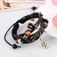 Pulsera trenzada con cuentas de madera para hombre y mujer, brazalete Unisex con diseño de nicho de estrella Guay, nota Musical, cuerda de mano, estilo Hippie gitano, 1-2 piezas - details 3