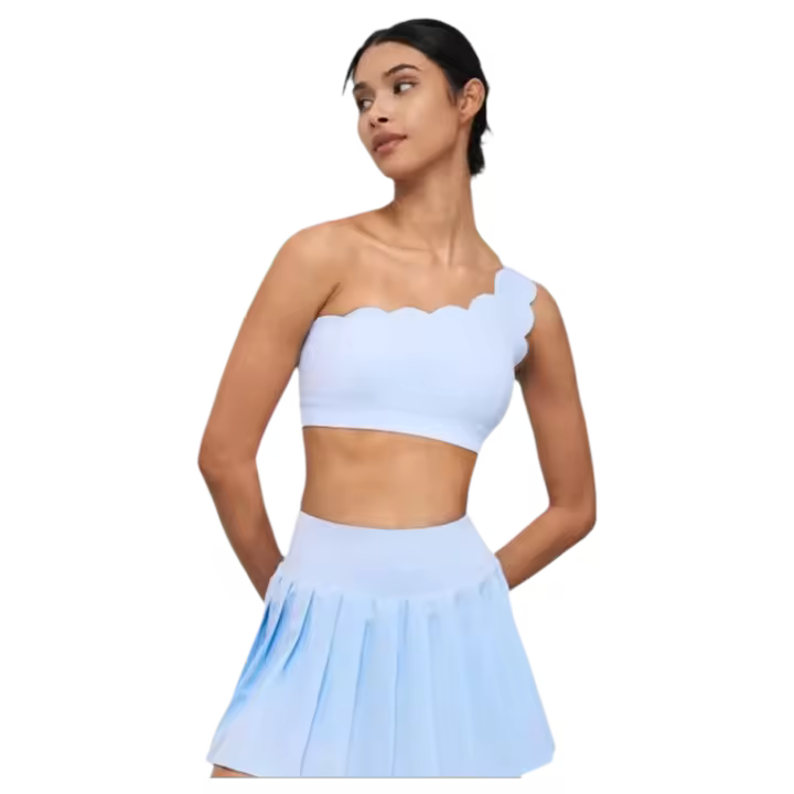 Sujetador deportivo de hombro, sujetador de yoga sin costuras con bordes festoneados, adecuado para ropa deportiva de mujer, gimnasio, correr, fitness - 1