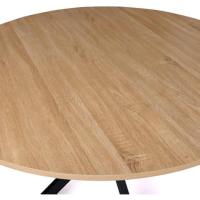 Mesa de comedor redonda para 4-6 personas, patas en forma de araña, madera y negro - details 4