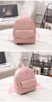 Bolso escolar pequeño para mujer, Mochila pequeña informal con rombos, bolso de hombro portátil, mochila decorativa rosa - details 11