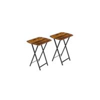 Mesa Auxiliar, Mesa de Café Pequeña con Espacio de Almacenamiento, Mesita de Noche para Espacios Pequeños, Fácil Montaje, Estructura Metálica, Estilo Industrial, Marrón Vintage - details 3