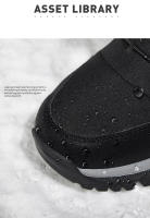 Botas de nieve impermeables para mujer, botines de piel cálida, con plataforma, color negro, a la moda, Invierno - details 6