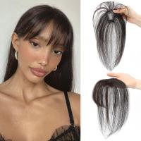 Extensiones de cabello con flequillo para mujer, 4x6/5x7, 100% de cabello humano, flequillo tenue 3D, Clip para pérdida de cabello, piezas de cabello con flecos - details 13
