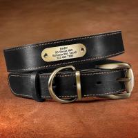 Juego auténtico perros, collares personalizados de cuero genuino mascotas, correas personalizadas para perros pequeños, medianos - details 8
