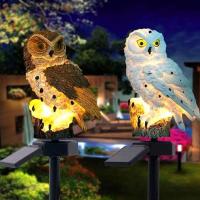 Lámpara Solar de búho, luces de jardín impermeables, alimentadas por energía Solar, luz Led para decoración de jardín al aire libre - details 0