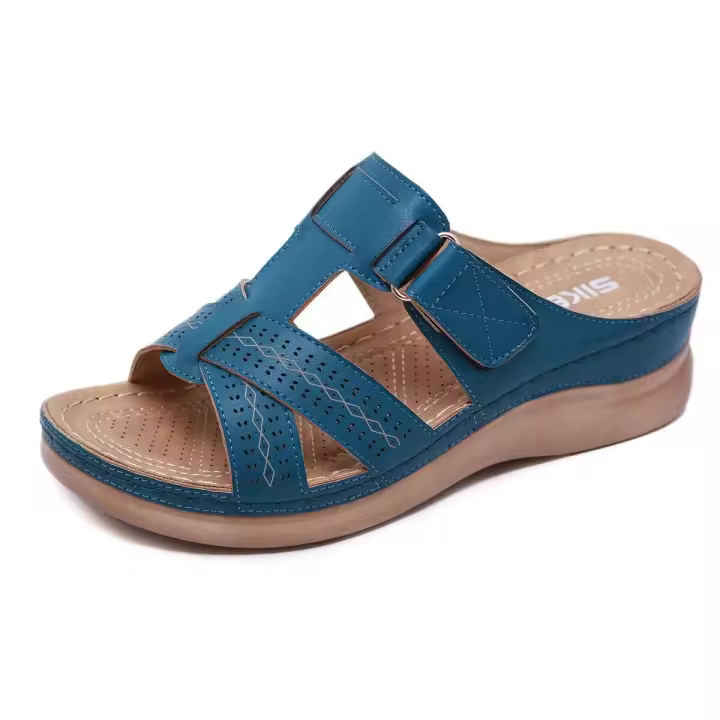 Zapatos de piel para mujer, pantuflas con plataforma. - 1