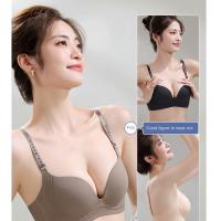 Sujetador suave con letras en V profundo para mujer, sujetador ajustado a prueba de golpes, pechos recogidos, ropa interior push-up sin rastro para niñas - details 4