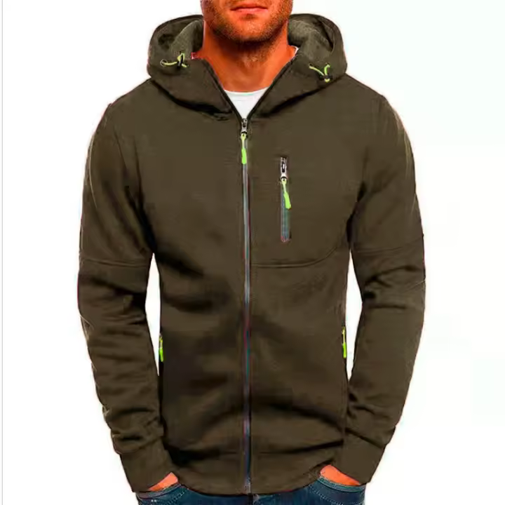 Sudadera con capucha para hombre, sudadera con chaqueta de moda de otoño, - 1