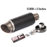 51mm/60mm/63mm Universal Motorcycle Exhaust Muffler Tailpipe SC project Canister Tail Pipe Stainless Carbon fiber 2Inches - details 1