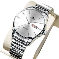Doble calendario simple moda delgada a prueba de agua negocios casual hombre reloj - details 0