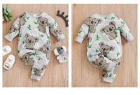 Monoprint de Algodón Cómodo para Niños y Niñas Estilo de Dibujos Animados de Kaola para Primavera y Otoño Vestidos Culturales para Niños - details 3