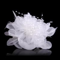 Broche de flor de tela grande con plumas artísticas para mujer, moda coreana, ramillete, alfileres de solapa y broches, accesorios de ropa - details 4