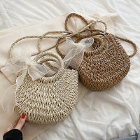 Bandolera tejida de paja para mujer, hecho a mano Bolso pequeño, bolso bohemio de playa de ratán, Verano - details 8