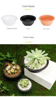 Macetas de plástico redondas para flores suculentas, maceta grande y gruesa de estilo coreano, degradable, resistente a la corrosión, texturizada, 1/2 Uds. - details 2