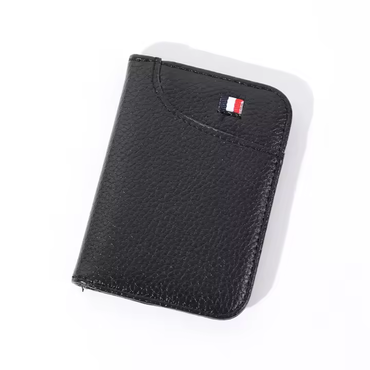 Cartera portátil de cuero sintético para hombre, billetera pequeña, suave, Superfina, Mini tarjetero - 1
