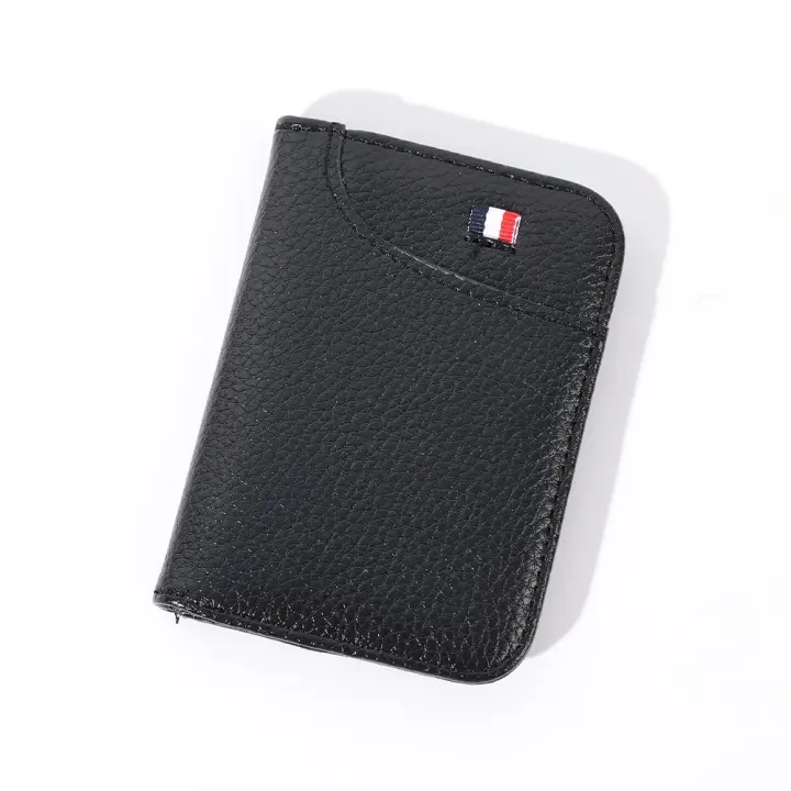 Cartera portátil de cuero sintético para hombre, billetera pequeña, suave, Superfina, Mini tarjetero - 1