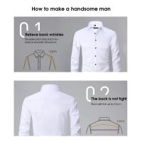Camisa social grande de otoño/invierno 6XL para hombre, manga larga, moda sin hierro, informal, de negocios, blanco puro - details 2