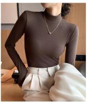 Elegante Suéter de Medio Cuello de Punto para Mujer 2025 Moda Coreana Tops de Punto con Mangas Largas - details 15