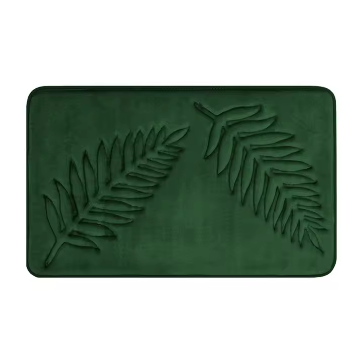 Alfombras de baño de espuma viscoelástica, alfombra de baño de hojas, antideslizante, absorbente de agua fuerte, microfibra, alfombras de baño absorbentes de agua A - 1