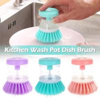 Plato para olla de lavado de cocina con relleno de líquido al presionar no daña la sartén, dispensador automático de cepillo de limpieza - details 8