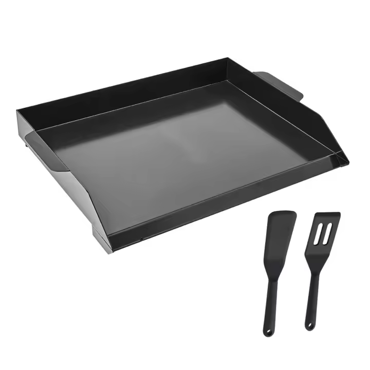 SucceBuy Plancha de acero al carbono, placa rectangular universal de 22 x 16 pulgadas, plancha de gas para barbacoa, teppanyaki, utensilios de cocina portátiles para acampar y tailgating, negro - 1