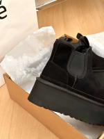 Botas de nieve con plataforma para mujer, parte superior baja, piel de oveja, invierno, nuevas - details 6