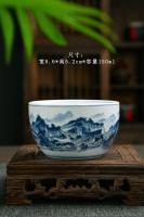 Taza de té azul y blanca única de hielo negro maestro de color esmaltado Jingdezhen, transformada de horno a edificio - details 26