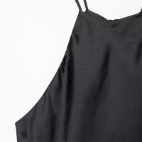PB & ZA2025summer nuevo vestido de textura satinada con tirantes y falda hasta el suelo sin mangas con dobladillo suelto para mujer - details 8