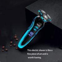 Afeitadora eléctrica 3D multifuncional con pantalla Digital inteligente, máquina de afeitar lavable de cuerpo completo para hombres - details 3