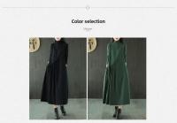 Vestido Vintage artístico de primavera para mujer, medio Polo holgado/cuello de tortuga, longitud media, adelgazante, falda elegante reductora de edad, 2021 - details 5