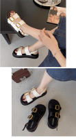Sandalias de plataforma con suela gruesa, casuales, de verano, con doble fila de hebilla metálica para mujer - details 1