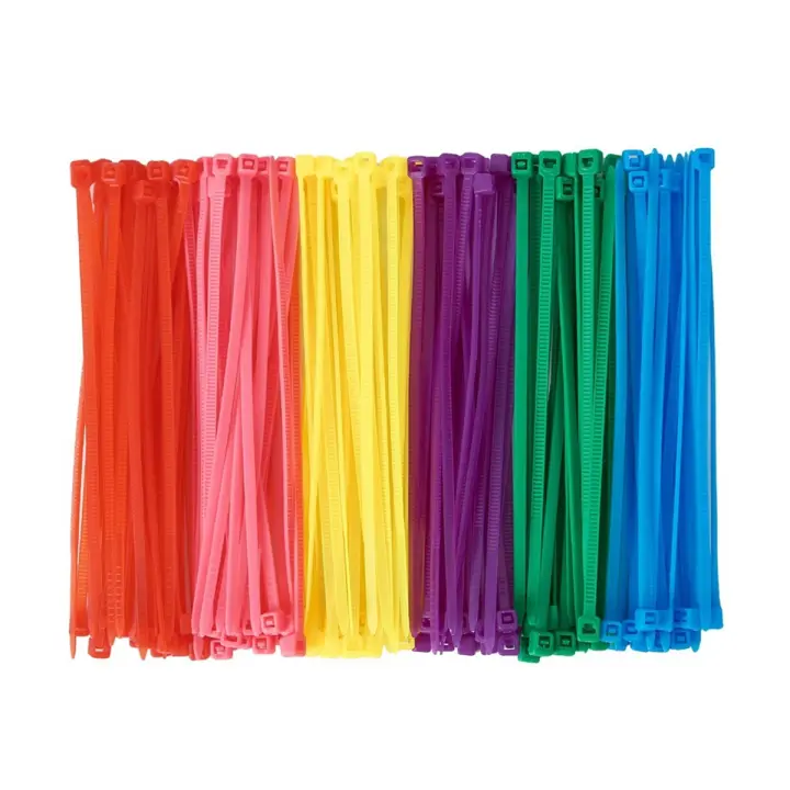 Lazos con cremallera Multicolor para decoración, suministros de guirnalda de malla, 4 pulgadas, 600 unidades (100 por Color) - 1