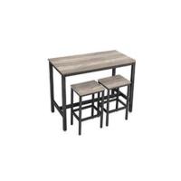 Mesa de bar rectangular estrecha, mesa de cocina, mesa de bar comedor, marco de acero, 100 x 40 x 90 cm, fácil montaje, industrial, gris/negro/marrón/blanco - details 8