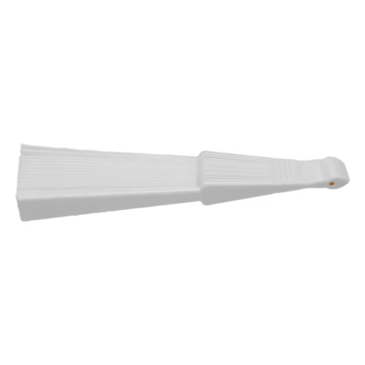 Abanico plegable de mano de tela plástica para damas y hombres blanco - 1