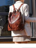 Mochila Vertical de Pu para mujer, bolso cruzado de viaje de gran capacidad, tendencia informal - details 20