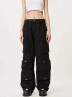 Pantalones de jogging apilados al aire libre para hombres y mujeres de carga universal para hombres, pantalones casuales sueltos de hip-hop con múltiples bolsillos - details 2