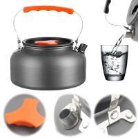 Tetera de 0,8/1,6l, cafetera de aleación de aluminio, tetera portátil multifuncional para acampar, para pesca y montañismo - details 0