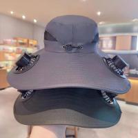 Sombrero de ventilador con panel solar, sombrero de cubo, ala ancha, protección UV, equipo deportivo al aire libre para mujeres, hombres, vacaciones en la playa, - details 10