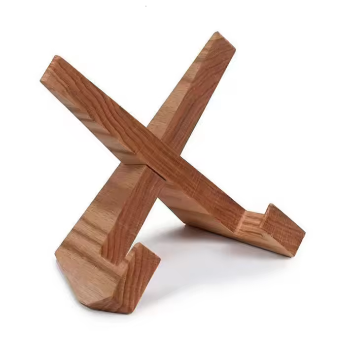 Soporte para libros de cocina, soporte para libros de recetas de madera hecho a mano, soporte de exhibición, suministros de cocina Qinghai - 1