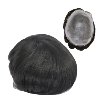 Perruque Homme Kevin 51 - 100% Cheveux Naturels Blanc Et Gris - Taille Moyenne, Style Naturel